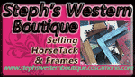 Stephs Western Boutique dot com selling horse tack and handmade western cowhide picture frames