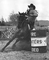 Noel Cosca fills her GRA Permit at first pro rodeo in Antioch CA now lives and train barrel racing horses in Friant California